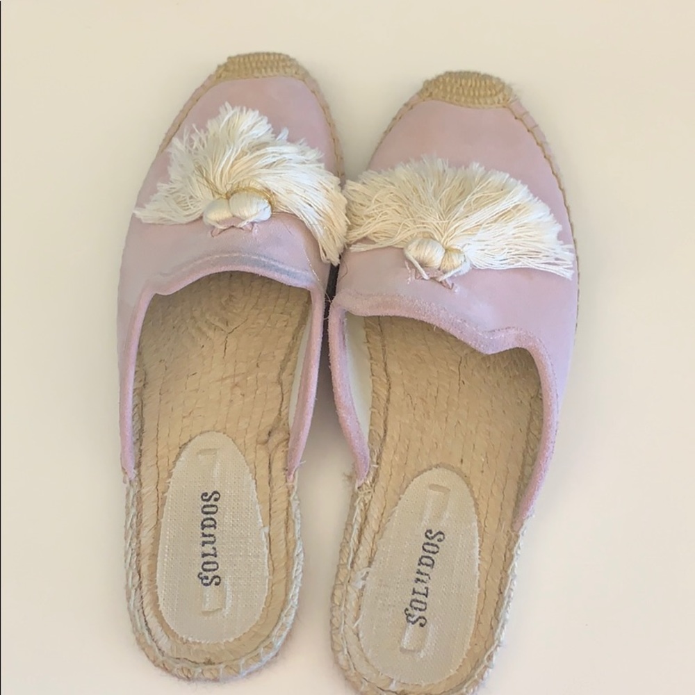 Blush Soludos Tassel Slides - Size 8